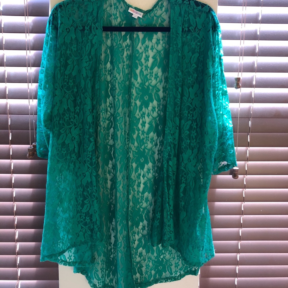 Emerald green Lularoe Lindsay coverup
